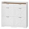 Warm White-Walnut Particleboard Shoe Cabinet with Anti-Tip Kit and Storage